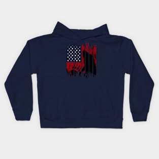 bigfoot american flag Kids Hoodie